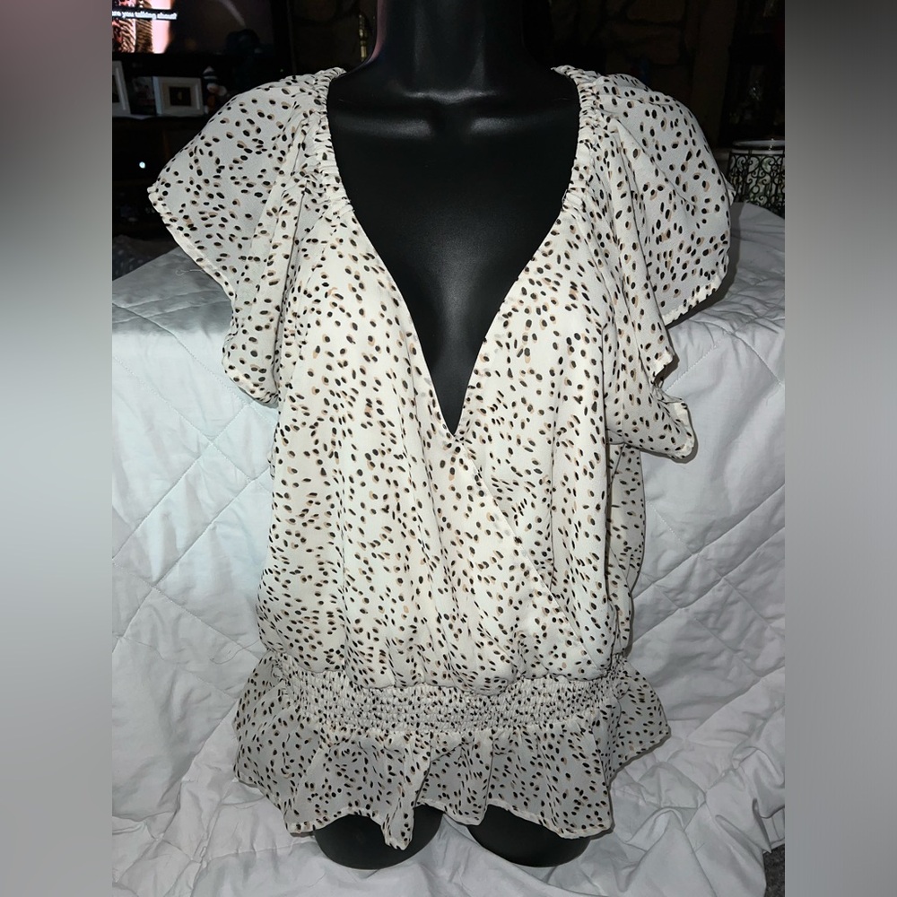 Japna Faux Wrap Peplum Blouse